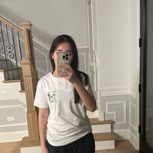 White Graphic Palm Tree Tee